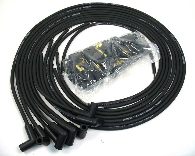 PerTronix 808290 Flame-Thrower Black 8mm Universal 90 Degree Spark Plug Wire for 8 Cylinder